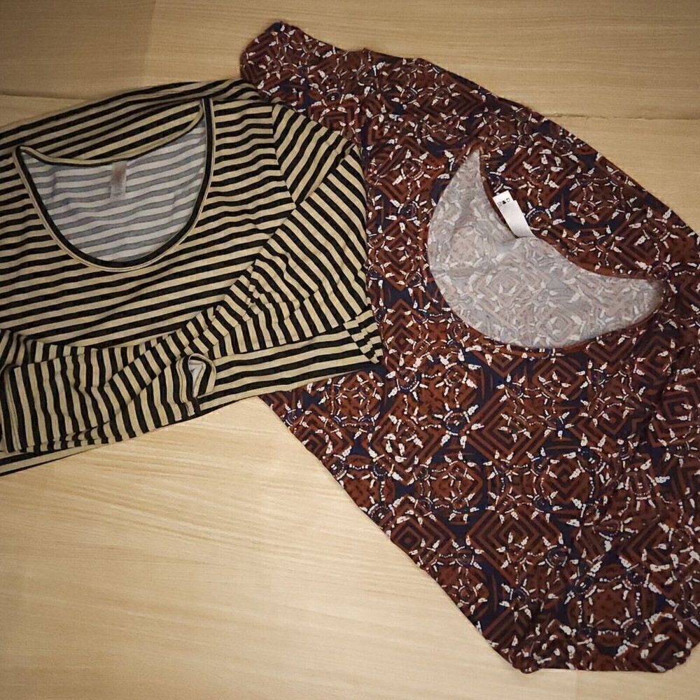 Lularoe Womens Black Tan Long Sleeve  And Southwestern Tunic Top Small
